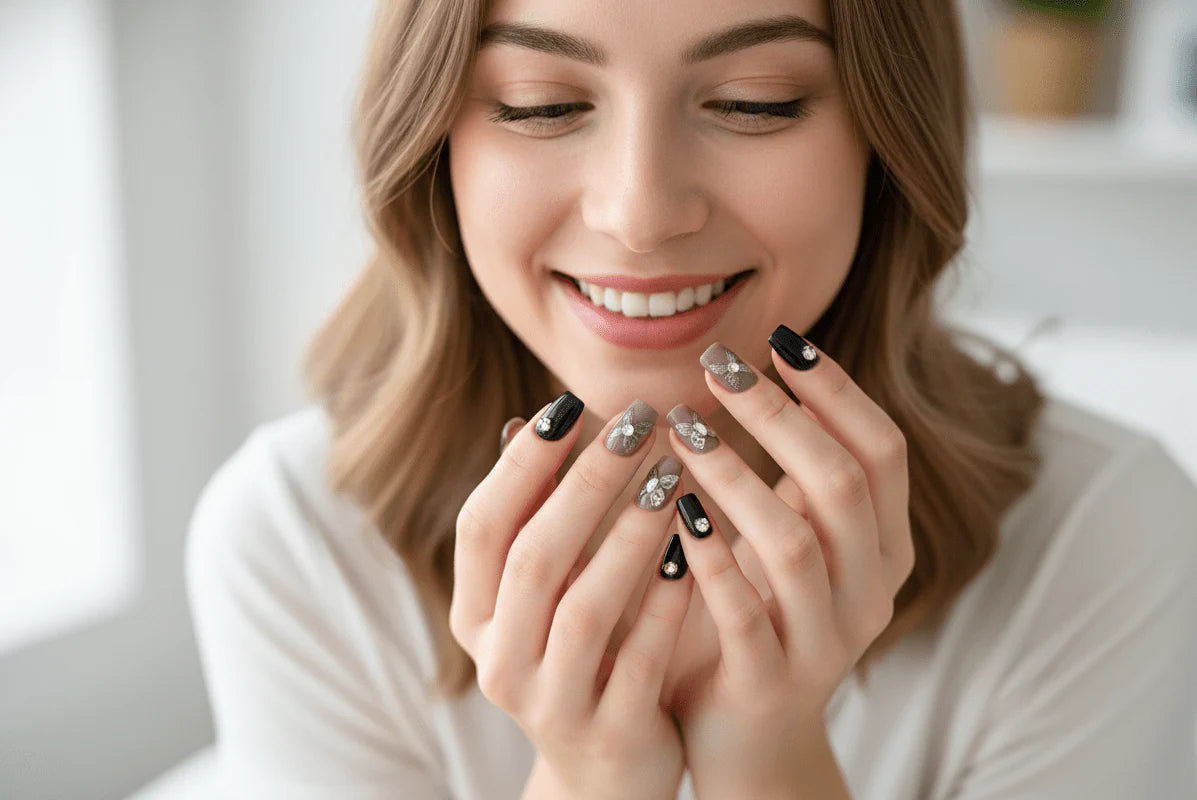 Febble - Wing Butterfly Noir Nails